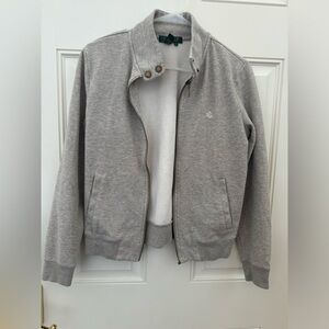 VTG Lauren Ralph Lauren Jacket Zip Up Sweatshirt Embroidered Logo Gray S